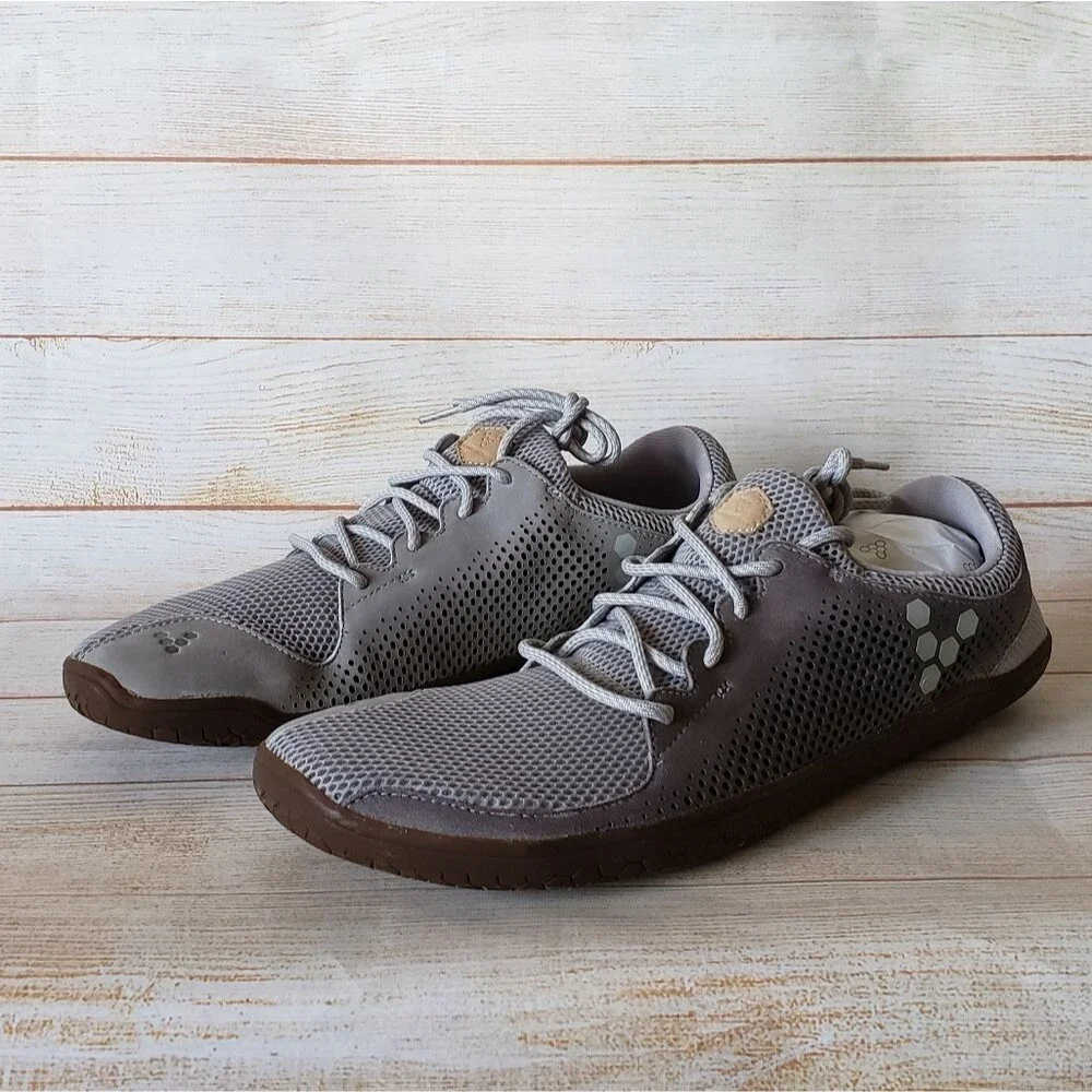 Vivobarefoot Primus Trio Leather/Mesh Grey Walking Running Outdoor Sneakers 14
